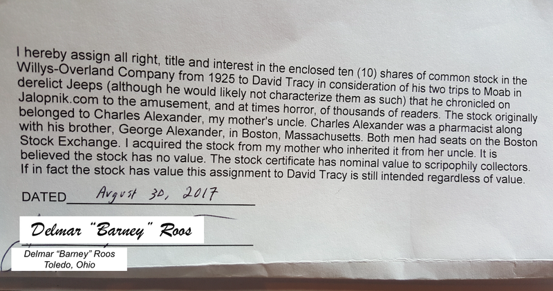 Illustration for article titled A Reader Sent Me An Amazing Gift: 10 Shares Of Defunct Automobile Brand Willys-Overland